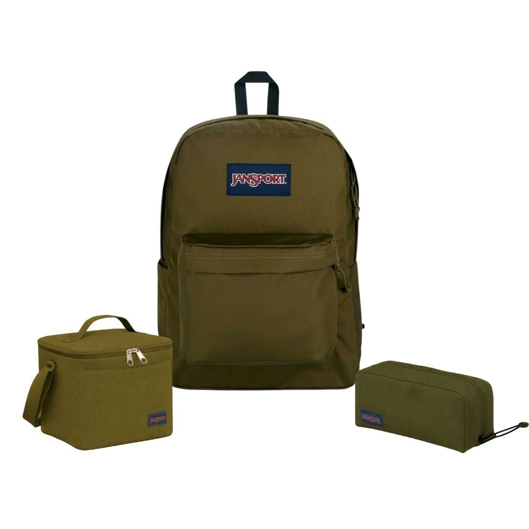 SUPERBREAK PLUS ARMY GREEN BUNDLE - JanSport Colombia - JS0A4QUE-7G3-JS0A85O3-7G3-JS0A85O6-7G3