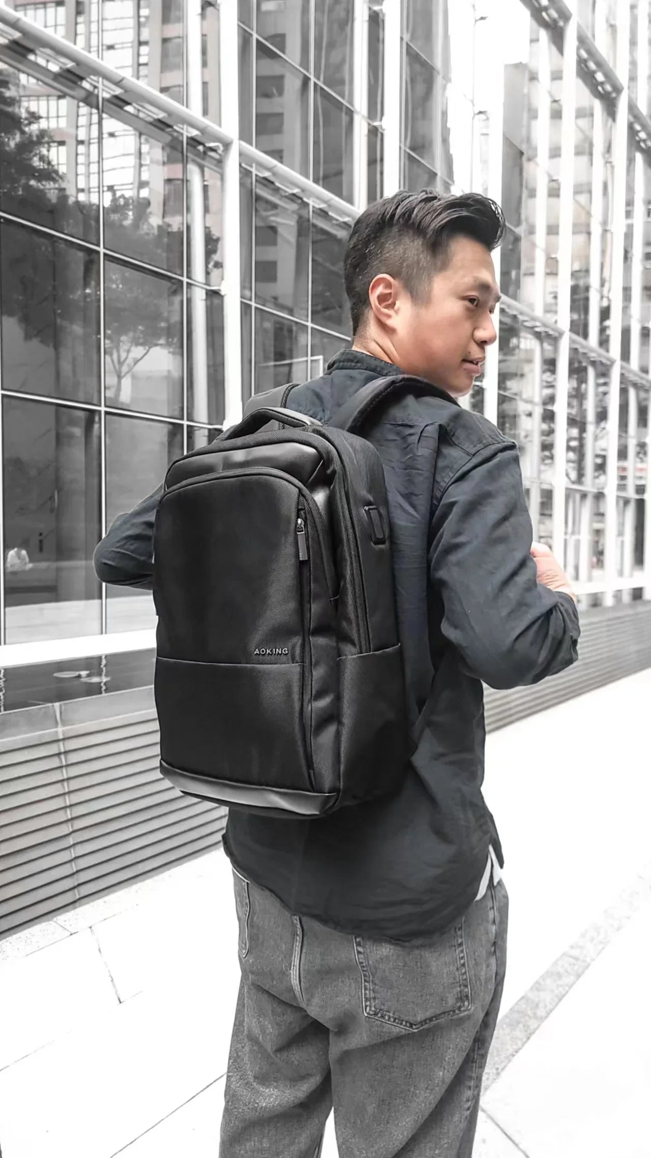 Aoking Business Mochila Ejecutiva o Universitaria para Laptop#color_navy